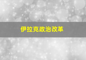 伊拉克政治改革