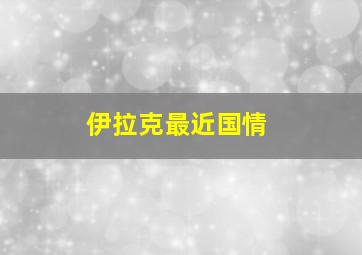 伊拉克最近国情