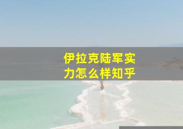 伊拉克陆军实力怎么样知乎