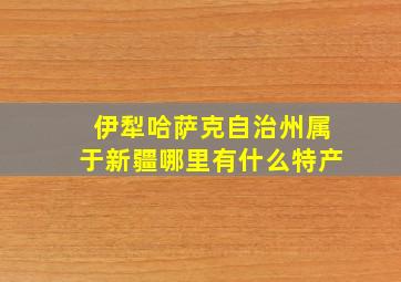 伊犁哈萨克自治州属于新疆哪里有什么特产