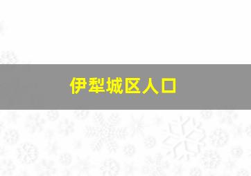 伊犁城区人口