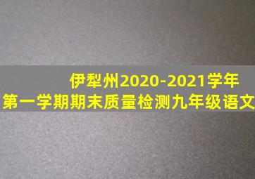 伊犁州2020-2021学年第一学期期末质量检测九年级语文