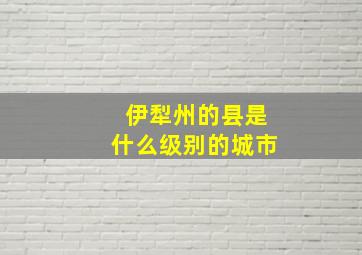 伊犁州的县是什么级别的城市