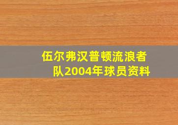 伍尔弗汉普顿流浪者队2004年球员资料