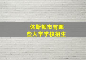 休斯顿市有哪些大学学校招生