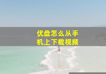 优盘怎么从手机上下载视频