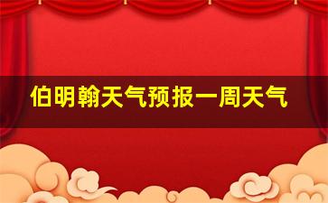 伯明翰天气预报一周天气