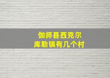 伽师县西克尔库勒镇有几个村