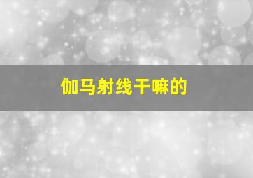 伽马射线干嘛的