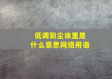 低调到尘埃里是什么意思网络用语