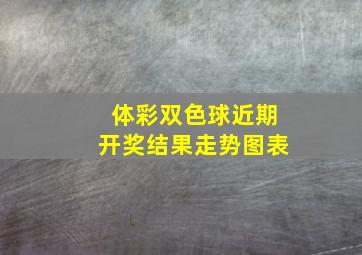 体彩双色球近期开奖结果走势图表