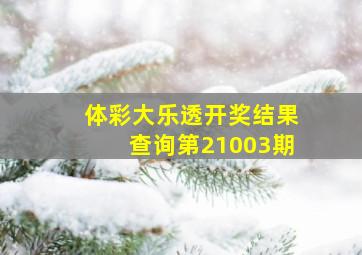 体彩大乐透开奖结果查询第21003期