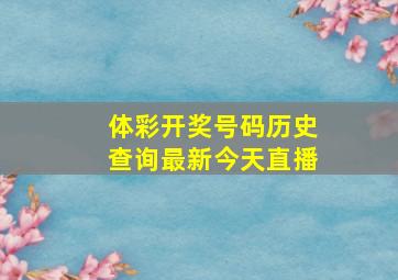 体彩开奖号码历史查询最新今天直播