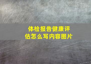 体检报告健康评估怎么写内容图片