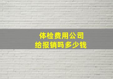 体检费用公司给报销吗多少钱