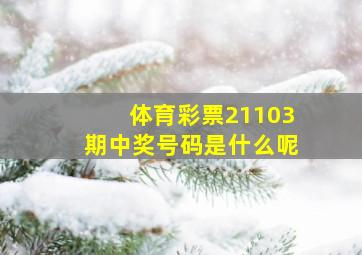 体育彩票21103期中奖号码是什么呢