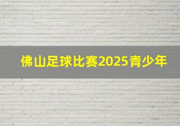 佛山足球比赛2025青少年