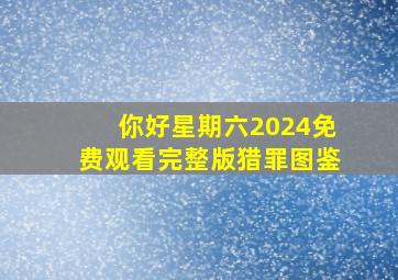 你好星期六2024免费观看完整版猎罪图鉴