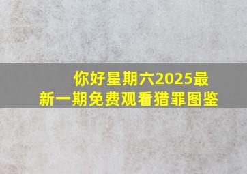 你好星期六2025最新一期免费观看猎罪图鉴