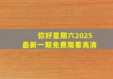 你好星期六2025最新一期免费观看高清