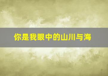 你是我眼中的山川与海