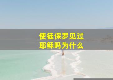 使徒保罗见过耶稣吗为什么