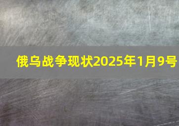 俄乌战争现状2025年1月9号