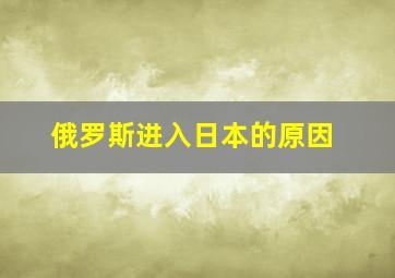 俄罗斯进入日本的原因