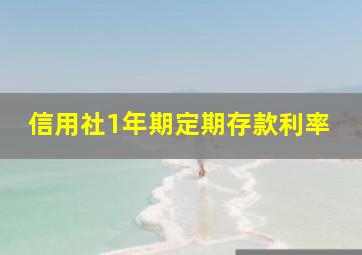 信用社1年期定期存款利率