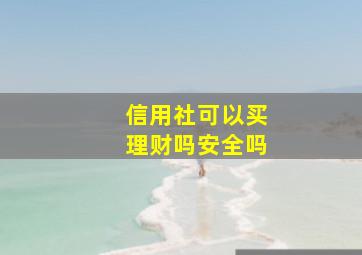 信用社可以买理财吗安全吗