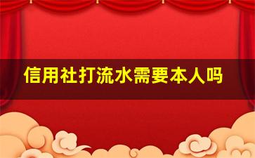 信用社打流水需要本人吗