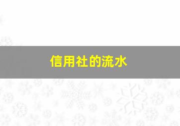 信用社的流水