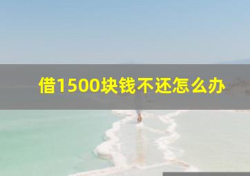 借1500块钱不还怎么办