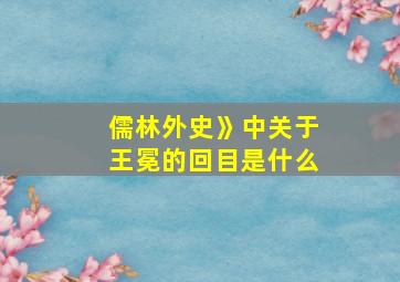 儒林外史》中关于王冕的回目是什么