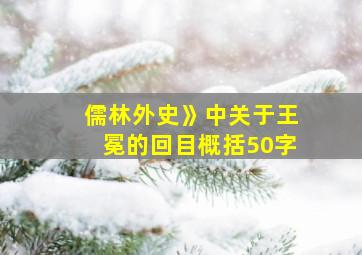 儒林外史》中关于王冕的回目概括50字