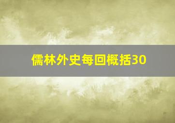 儒林外史每回概括30