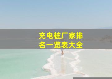 充电桩厂家排名一览表大全