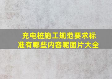 充电桩施工规范要求标准有哪些内容呢图片大全