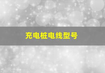 充电桩电线型号