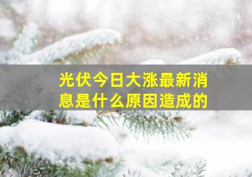 光伏今日大涨最新消息是什么原因造成的