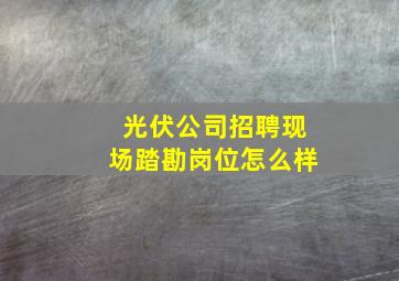 光伏公司招聘现场踏勘岗位怎么样