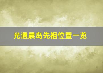 光遇晨岛先祖位置一览