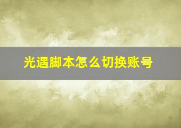 光遇脚本怎么切换账号