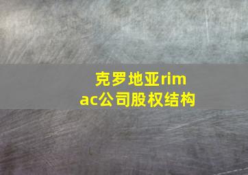 克罗地亚rimac公司股权结构