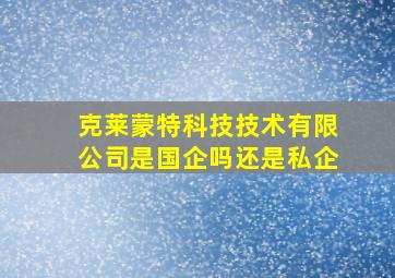 克莱蒙特科技技术有限公司是国企吗还是私企