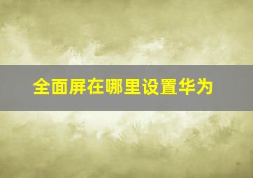 全面屏在哪里设置华为