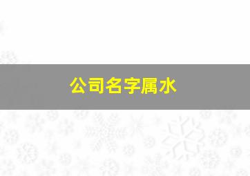 公司名字属水