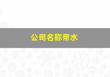 公司名称带水