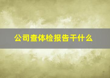 公司查体检报告干什么