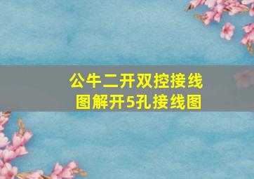 公牛二开双控接线图解开5孔接线图